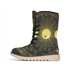 Sun And Moon Phase Print Winter Boots