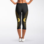 Sun And Moon Phase Print Women's Capri Leggings