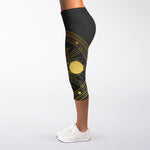 Sun And Moon Phase Print Women's Capri Leggings