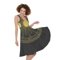 Sun And Moon Phase Print Sleeveless Knee Length Dress
