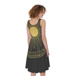 Sun And Moon Phase Print Women's Sleeveless Dress