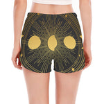Sun And Moon Phase Print Women's Split Running Shorts