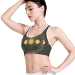 Sun And Moon Phase Print Women's Sports Bra