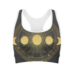 Sun And Moon Phase Print Women's Sports Bra