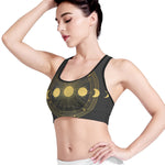 Sun And Moon Phase Print Women's Sports Bra