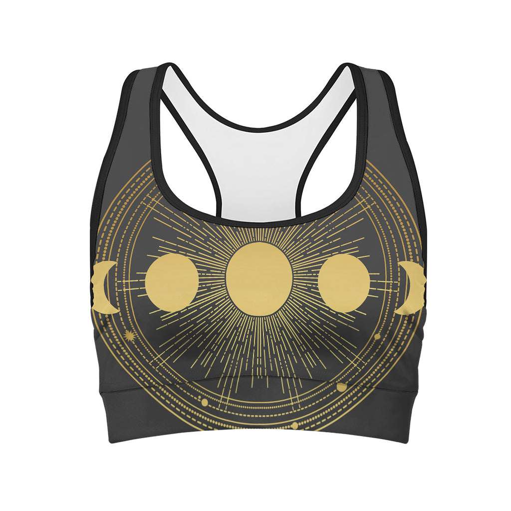 Sun And Moon Phase Print Women's Sports Bra