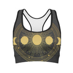 Sun And Moon Phase Print Women's Sports Bra