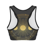 Sun And Moon Phase Print Women's Sports Bra