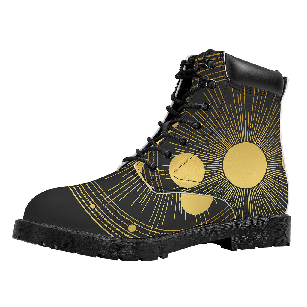 Sun And Moon Phase Print Work Boots