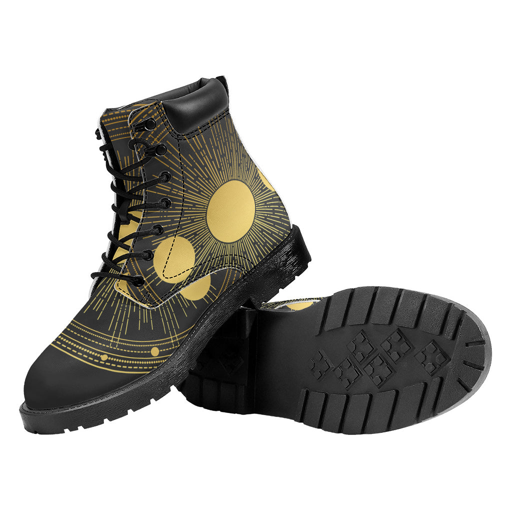 Sun And Moon Phase Print Work Boots