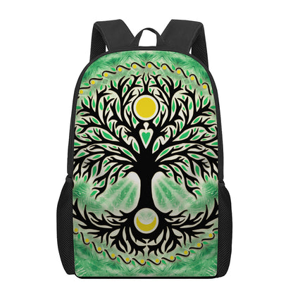 Sun And Moon Yggdrasil Print 17 Inch Backpack