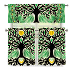 Sun And Moon Yggdrasil Print 3 Piece Kitchen Curtains
