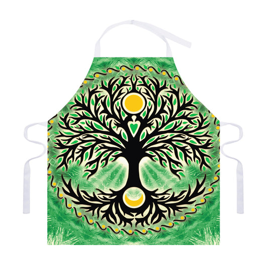 Sun And Moon Yggdrasil Print Adjustable Apron