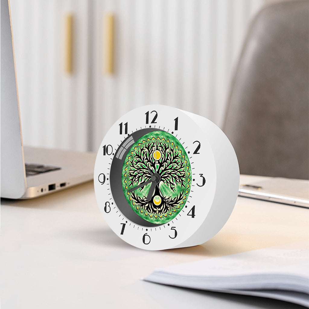 Sun And Moon Yggdrasil Print Alarm Clock