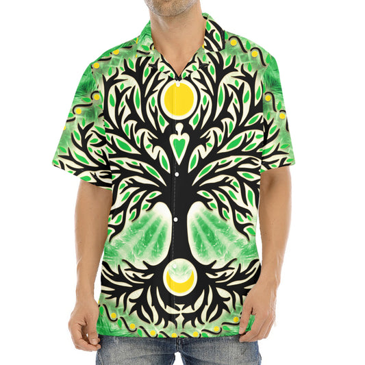 Sun And Moon Yggdrasil Print Aloha Shirt