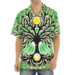 Sun And Moon Yggdrasil Print Aloha Shirt