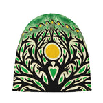 Sun And Moon Yggdrasil Print Beanie