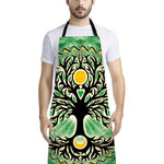 Sun And Moon Yggdrasil Print Bib Apron With Pocket