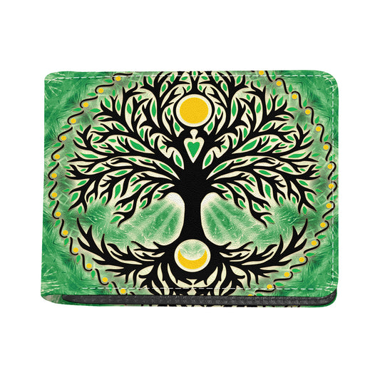 Sun And Moon Yggdrasil Print Bifold Wallet