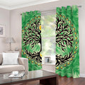 Sun And Moon Yggdrasil Print Dimout Grommet Curtains