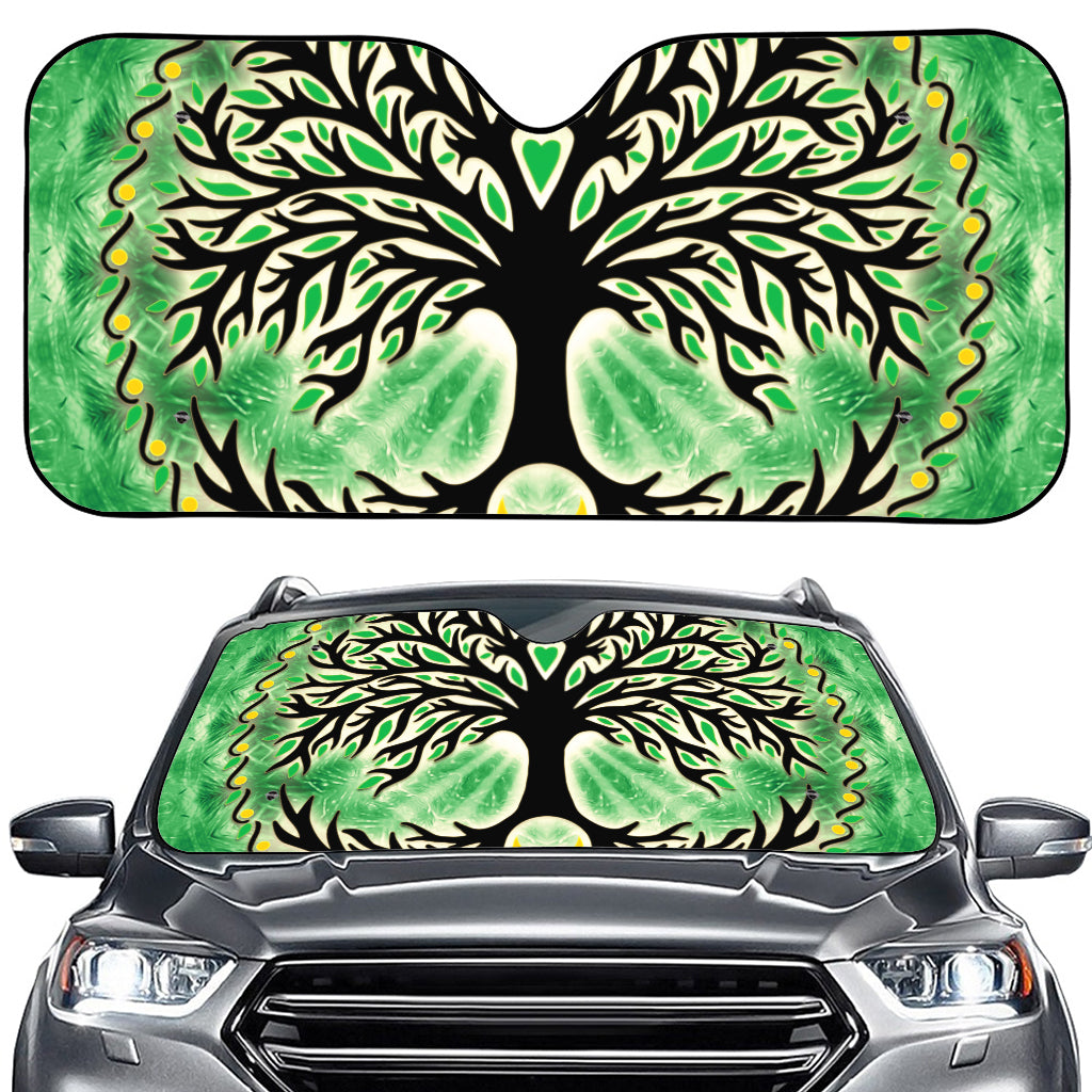 Sun And Moon Yggdrasil Print Car Windshield Sun Shade