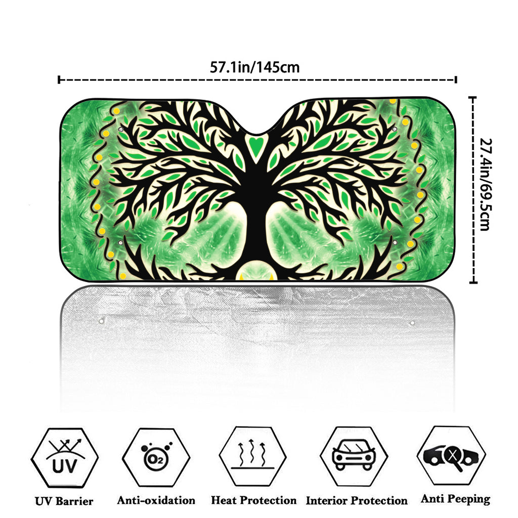 Sun And Moon Yggdrasil Print Car Windshield Sun Shade