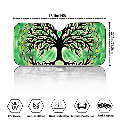 Sun And Moon Yggdrasil Print Car Windshield Sun Shade
