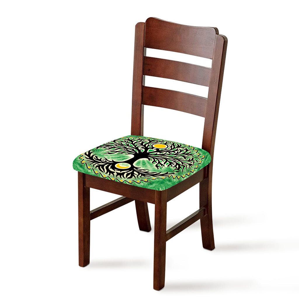 Sun And Moon Yggdrasil Print Chair Cushion Cover