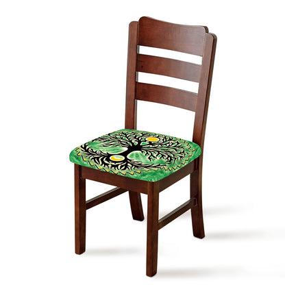 Sun And Moon Yggdrasil Print Chair Cushion Cover