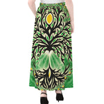 Sun And Moon Yggdrasil Print Chiffon Maxi Skirt