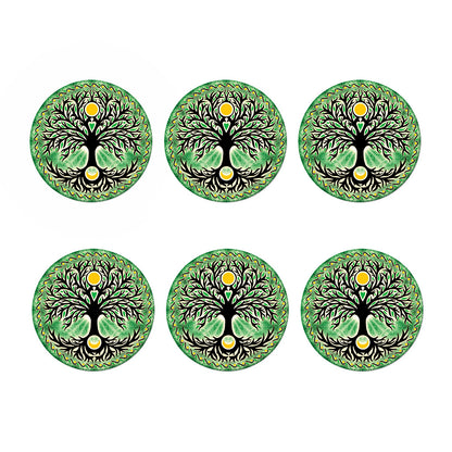 Sun And Moon Yggdrasil Print Coaster Set