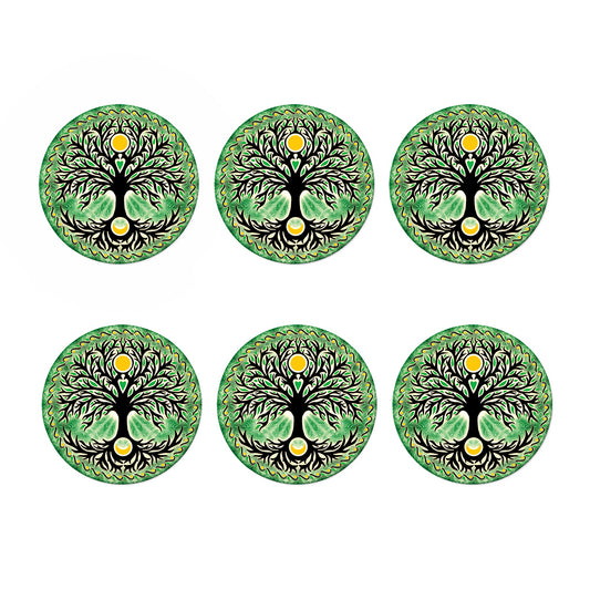 Sun And Moon Yggdrasil Print Coaster Set