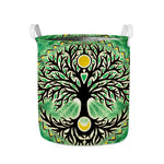 Sun And Moon Yggdrasil Print Collapsible Laundry Basket