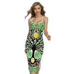 Sun And Moon Yggdrasil Print Cross Back Cami Dress