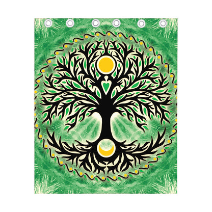 Sun And Moon Yggdrasil Print Curtain