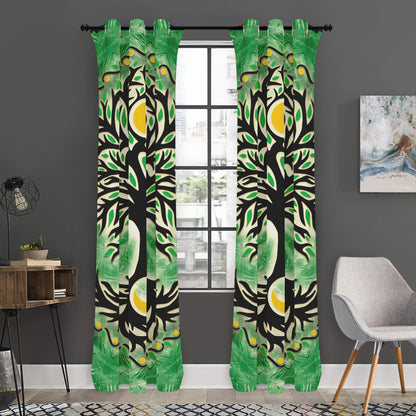 Sun And Moon Yggdrasil Print Curtain