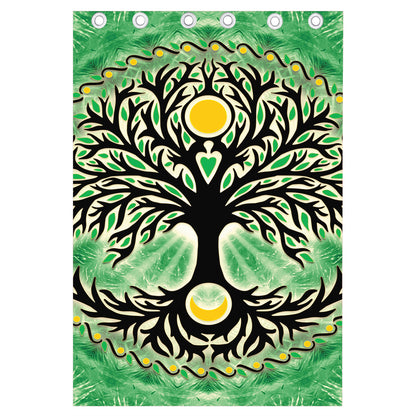 Sun And Moon Yggdrasil Print Curtain