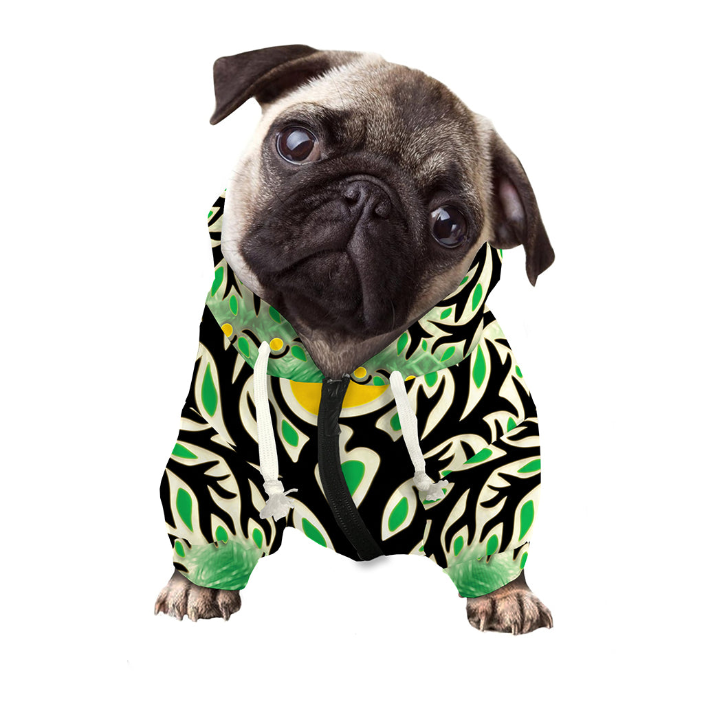 Sun And Moon Yggdrasil Print Dog Zip Up Hoodie