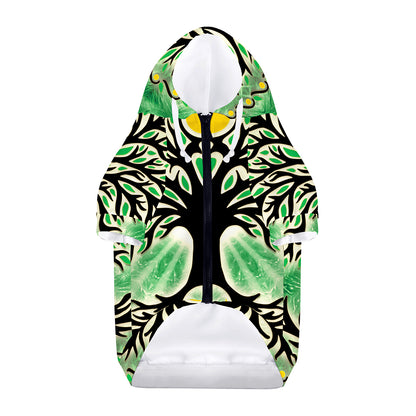 Sun And Moon Yggdrasil Print Dog Zip Up Hoodie