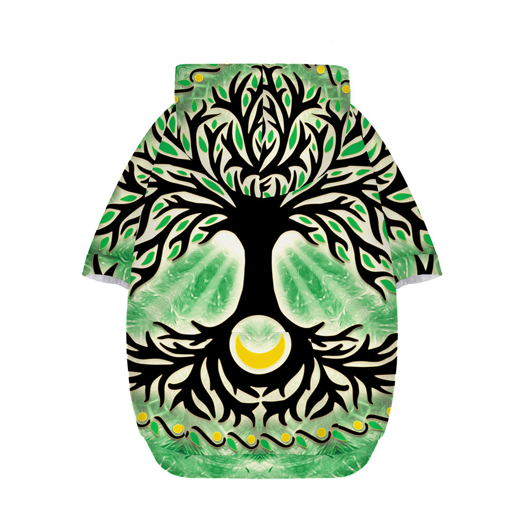 Sun And Moon Yggdrasil Print Dog Zip Up Hoodie