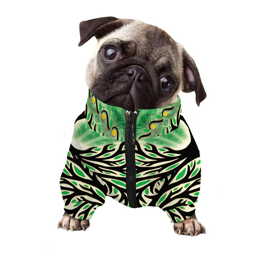 Sun And Moon Yggdrasil Print Dog Zip Up Jacket