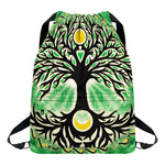 Sun And Moon Yggdrasil Print Drawstring Backpack