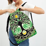 Sun And Moon Yggdrasil Print Drawstring Backpack