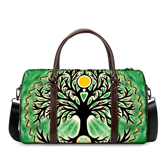 Sun And Moon Yggdrasil Print Duffle Bag