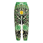 Sun And Moon Yggdrasil Print Fleece Lined Knit Pants