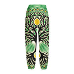 Sun And Moon Yggdrasil Print Fleece Lined Knit Pants