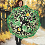 Sun And Moon Yggdrasil Print Foldable Umbrella