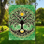 Sun And Moon Yggdrasil Print Garden Flag