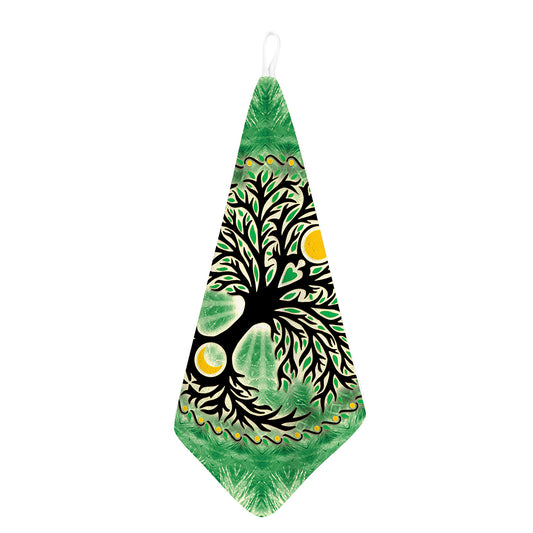 Sun And Moon Yggdrasil Print Hand Towel