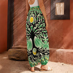 Sun And Moon Yggdrasil Print Harem Pants